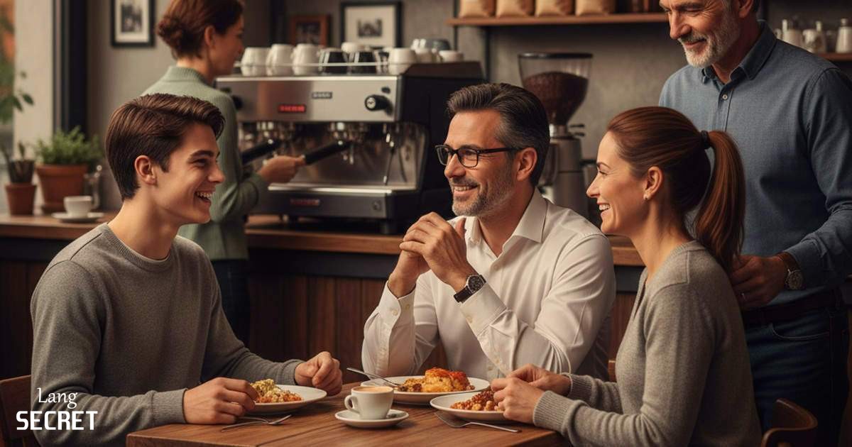 Семья Alex: отец и мама в кафе дяди Oliver