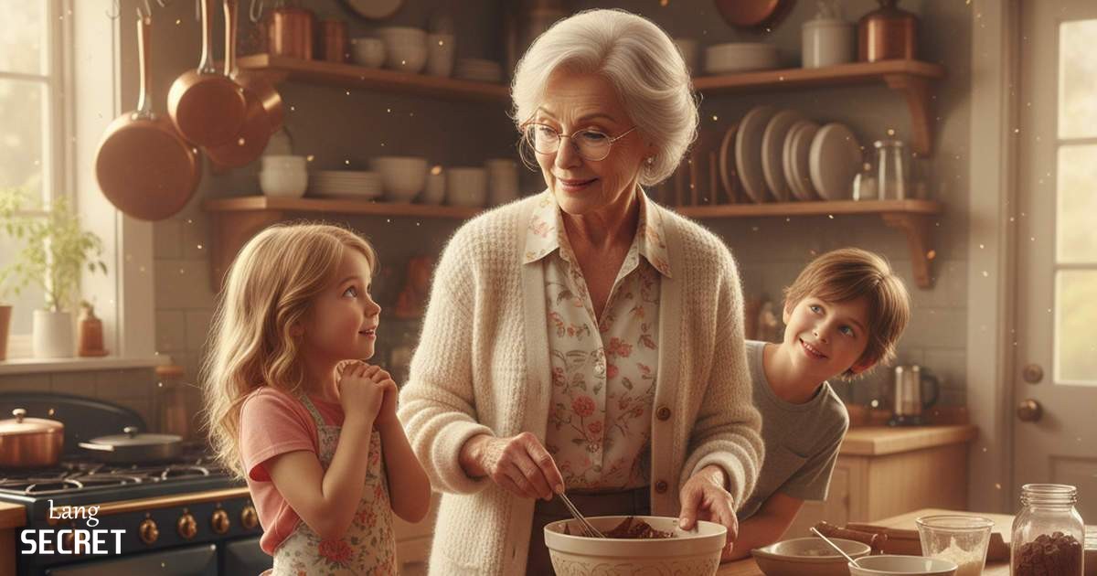 Воскресный чай у бабушки Sophia: Emma и Jack около бабушки