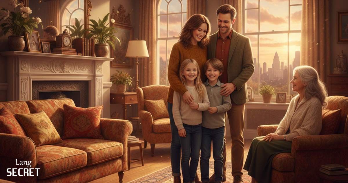 Семья Williams: Emma с родителями, братом Jack и бабушкой Sophia