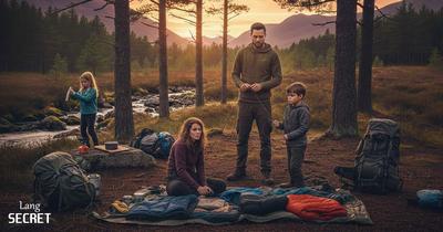 Семья отдыхает на привале