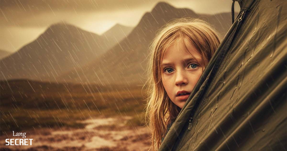 Emma выглядывает из палатки